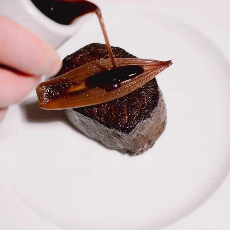 Seared beef fillet at Mazarine French restaurant in Mayfair, London